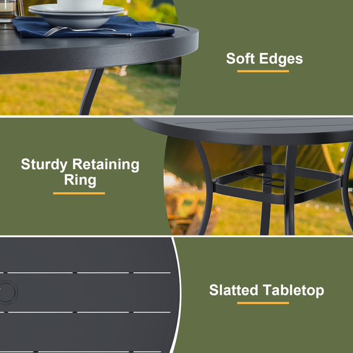 Red Barrel Studio® Metal Outdoor Dining Table & Reviews Wayfair